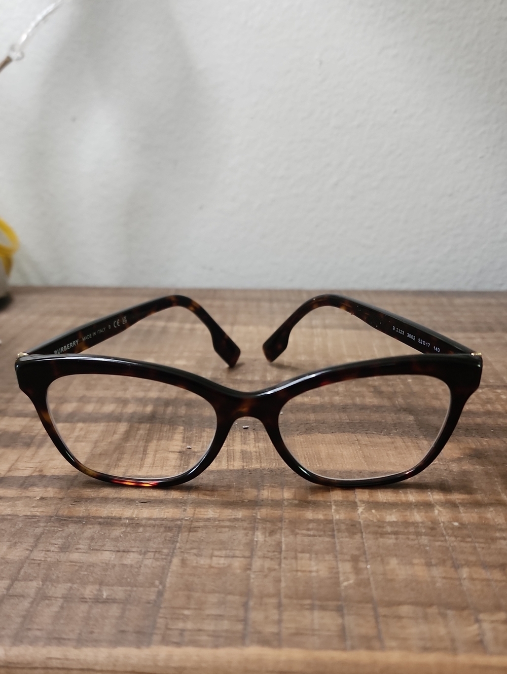 Burberry Cat Eye Eyeglass Frames Tortoiseshell Brown Amber Women's BB2323
